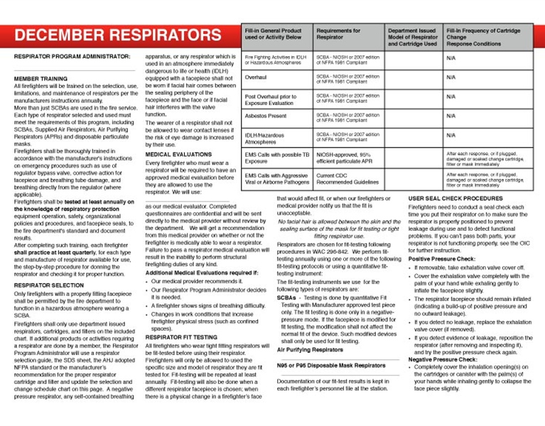 WFC Calendar - December Respiratory 